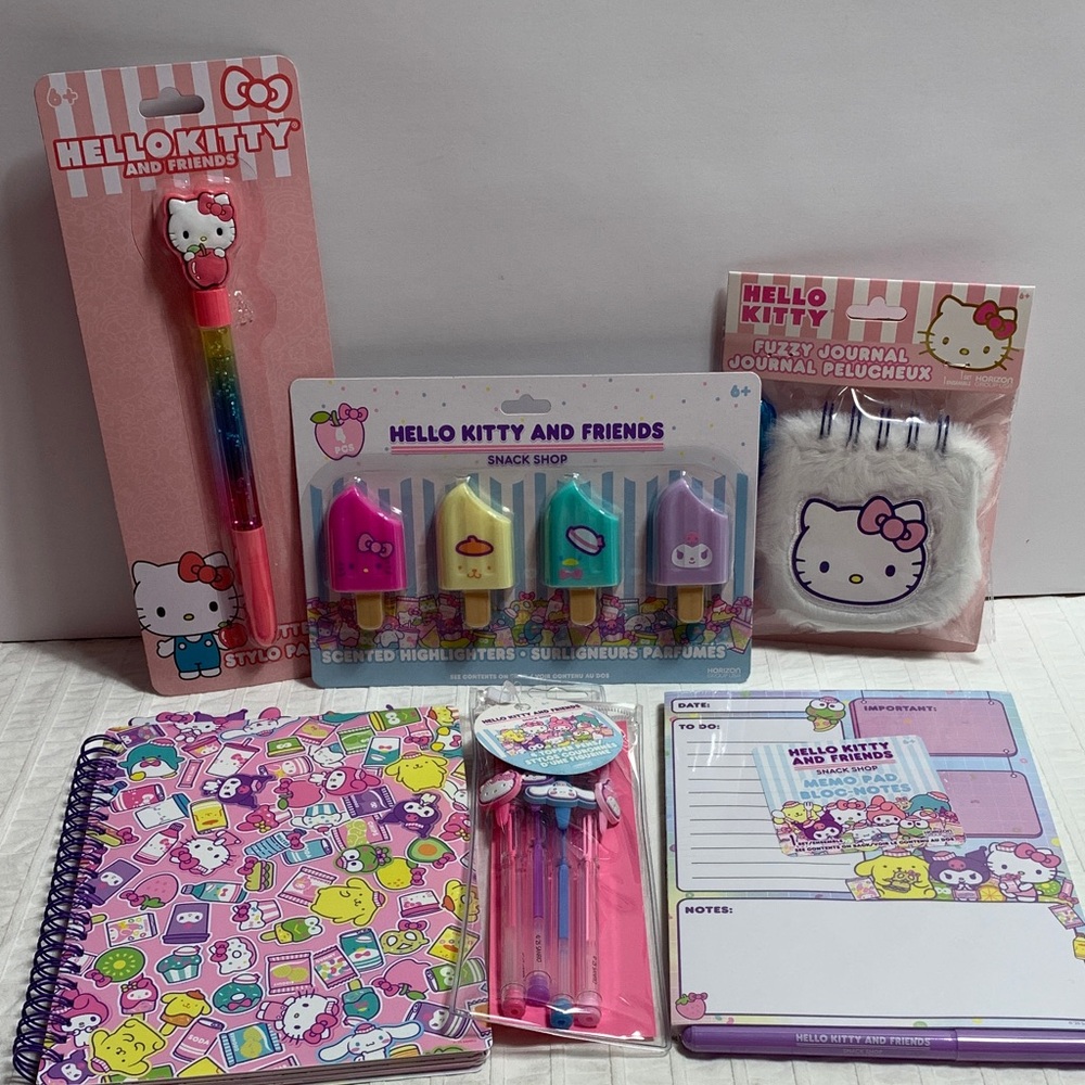 Hello Kitty & Friends & Snack Shop Merch Bundle School, Journal, Notes by Sanrio